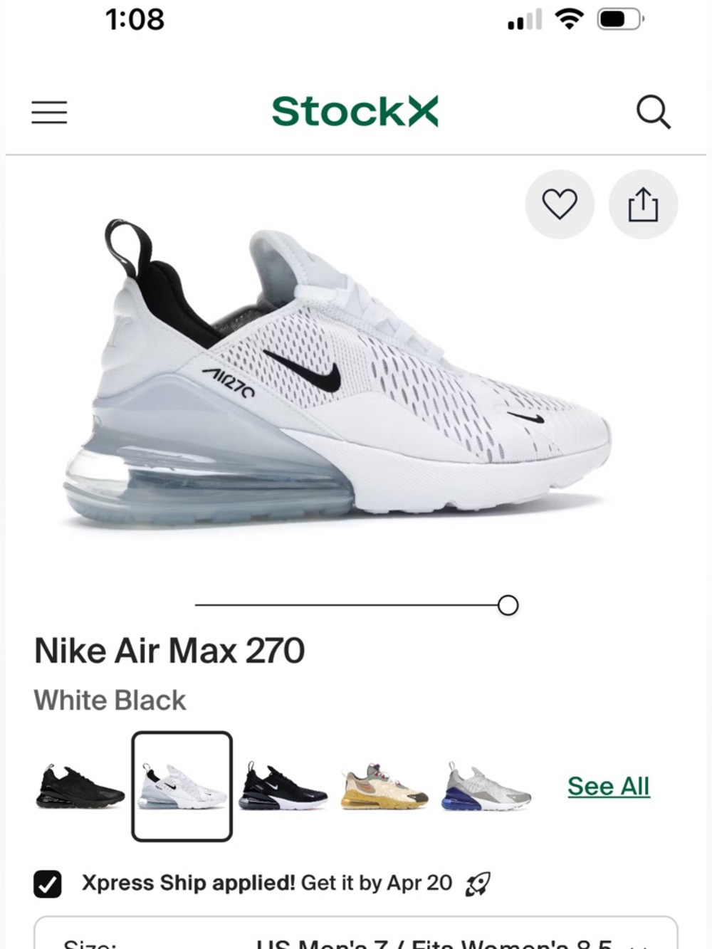 Nike Air Max 270 women’s White/Black Sneakers